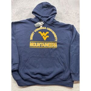 Captivating West Virginia University Mountaineers Hoodie Mens XL Navy Blue WVU